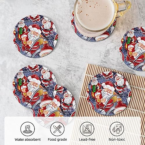 Dessous de verre en liège Père Noël pour décoration de table festive - 7