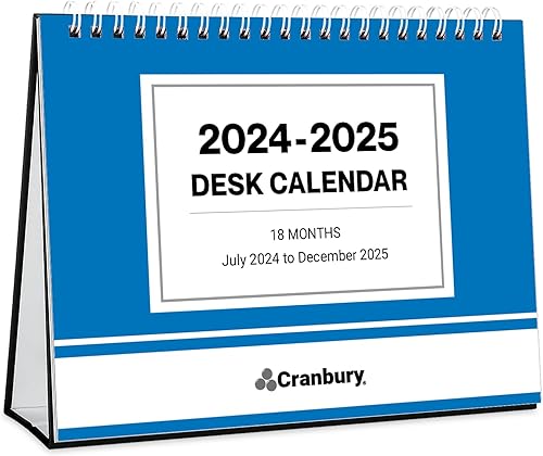 Miniatura 7 de CRANBURY Calendario de escritorio pequeño 2024-2025, calendario de escritorio de pie de 8 x 6 pulgadas, 18 meses de julio de 2024 a diciembre de