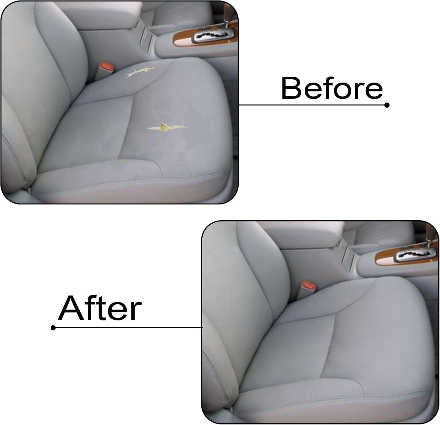 GXARTS Front Driver & Passenger Side Bottom Replacement Perforated Leather Seat Cover Gray Compatible with Lexus ES300 ES330 2002 2003 2004 2005 2006