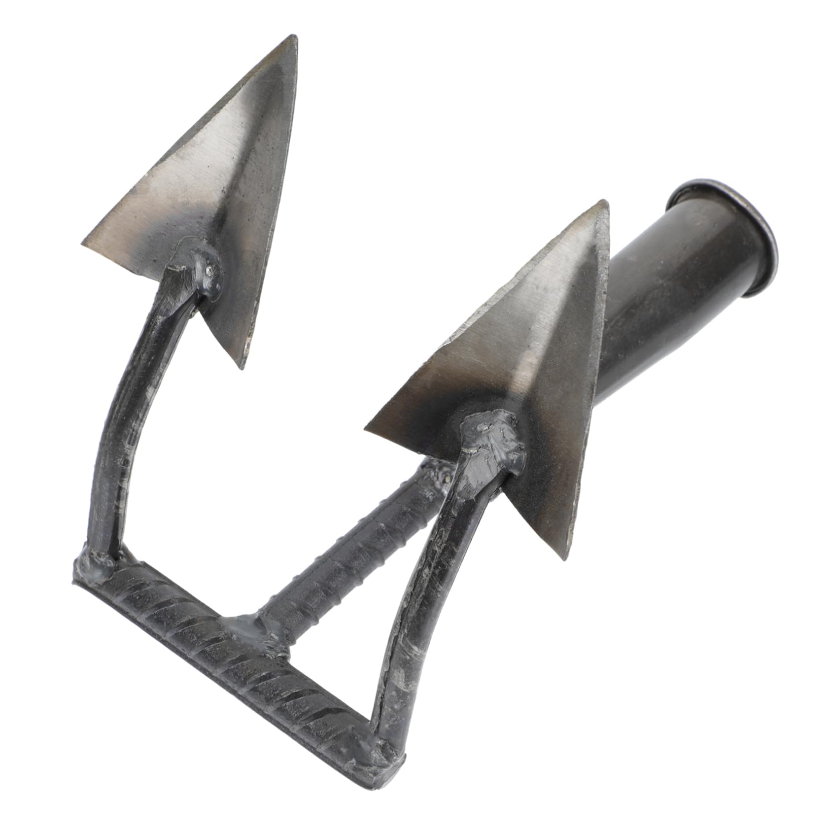 BESPORTBLE 2 Piezas Azada Triangular Césped Herramienta Manual De Trabajo Pesado Azada De Invernadero Arar La Azada Cabeza De Azada De Jardinería Azada De Mano del Parque Silver Acero Carbono