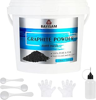 18oz/510g Pure Graphite Powder,3000 Mesh Microfine Dry Graphite Lubricant Powder for Locks,Pinewood Cars,Bearings,Reels,Sketches,Paintings