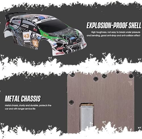 Miniatura 7 de Hobby RC Cars, 18.6 mih escala 128, auto de control remoto rápido de alta velocidad para adultos y niños, chasis de aleación de 4WD 2.4 GHz,