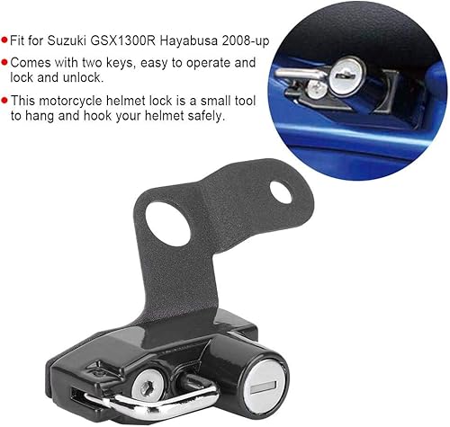 Miniatura 2 de Fydun Gancho de montaje para casco de motocicleta, aleación de aluminio, antirrobo, kit de modificación de motocicleta para Suzuki GSX1300R