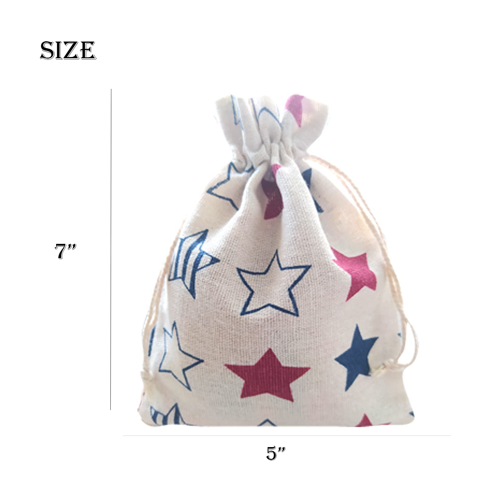 American Flag Patriotic Star Gift Treat Bags Drawstring Gift Bags for 4th of July, Independence Day, Labor Day Party Decorations