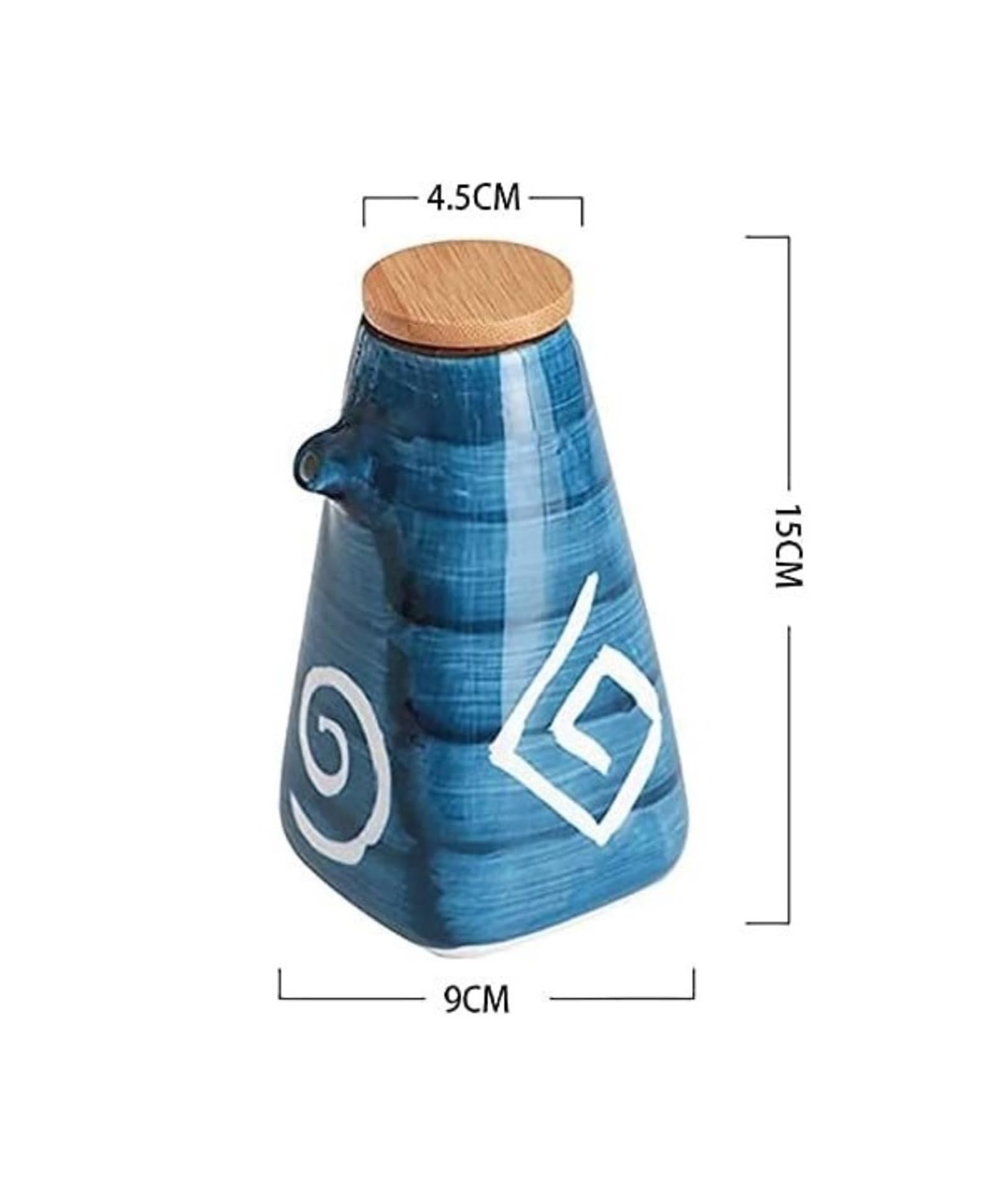 Distributore di Olio E Aceto, Moderno Dispenser per Olio E Aceto da Cucina Giapponese, Bottiglia per Liquidi con Tappo in Legno, Antipolvere E Anti-Perdita,