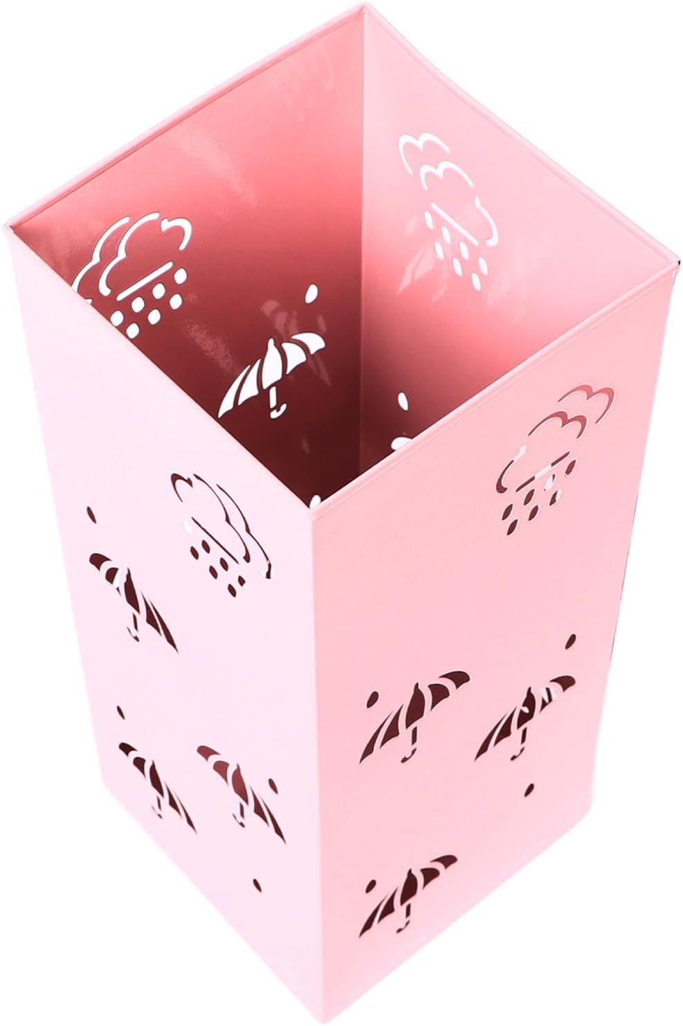 Metal Umbrella Holder, Rustproof Exquisite Auspicious Clouds Metal Umbrella Stand Hollow Design for Home for Office (Pink)