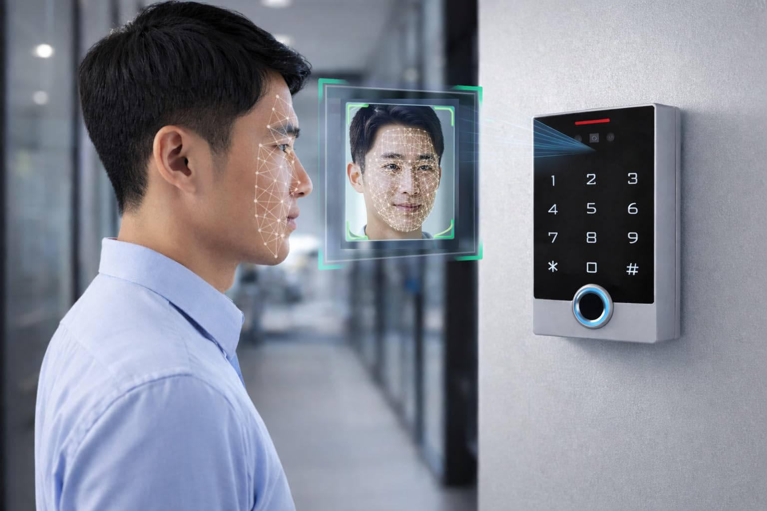 Smart Fingerprint Access Control System Kit mit 544.3 kg Magnetschloss, Tuya App Fernbedienung, Gesichtserkennung, Fingerabdruck, Passwort & RFID ID Card Entriegelung