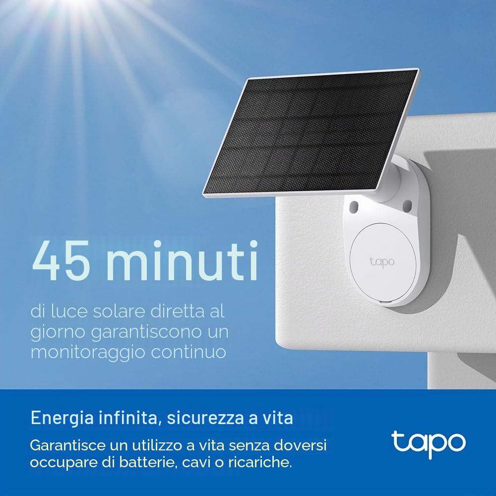 TP-Link Tapo Telecamera a batteria Smart TC82 2K Kit con Pannello solare