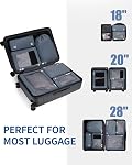 ECOHUB Cubes d'emballage 7 Set Cubes d'emballage résistant à la déchirure Organisateur de voyage avec ID Tag pour transporter sur la machine à bagages Lavable Valises Organisateur Sacs de voyage Cubes (Grey)