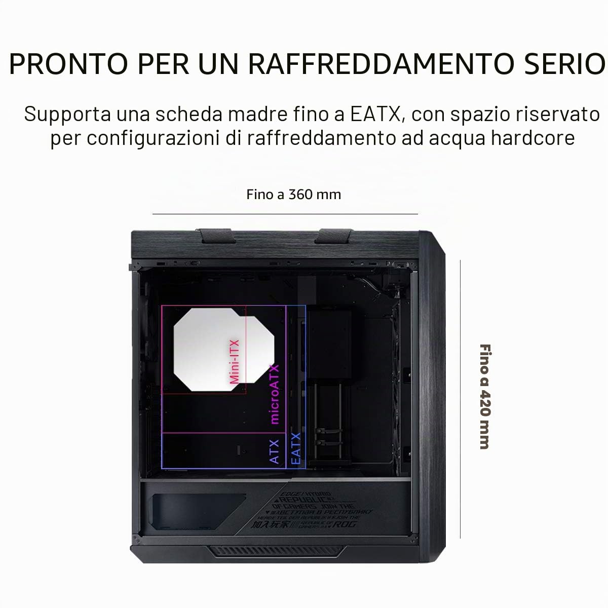 CAJA PC ASUS ROG STRIX HELIOS, MIDI TOWER, PC, ALUMINIO, VIDRIO TEMPLADO, BLANCO, ATX,EATX,MICRO ATX,MINI-ITX, JUEGO
