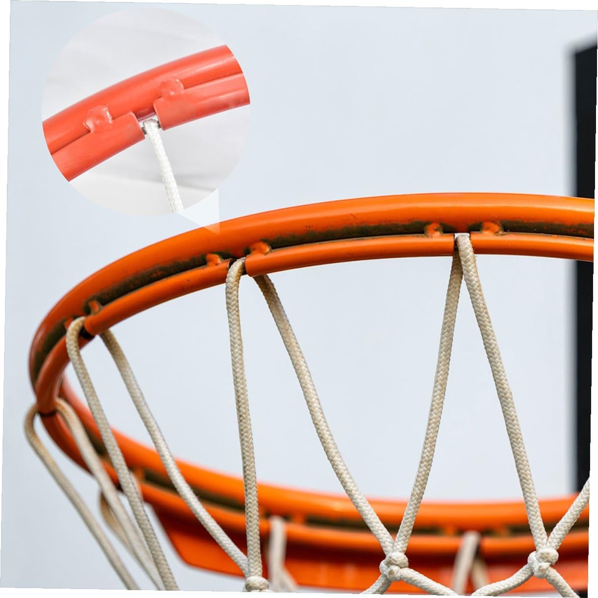 2pcs Basketball Net Threading Rope Heavy Duty Basketball Loop Net Replacement with PVC Coated Steel Wire and Aluminum Buckle for Outdoor Standard Hoops