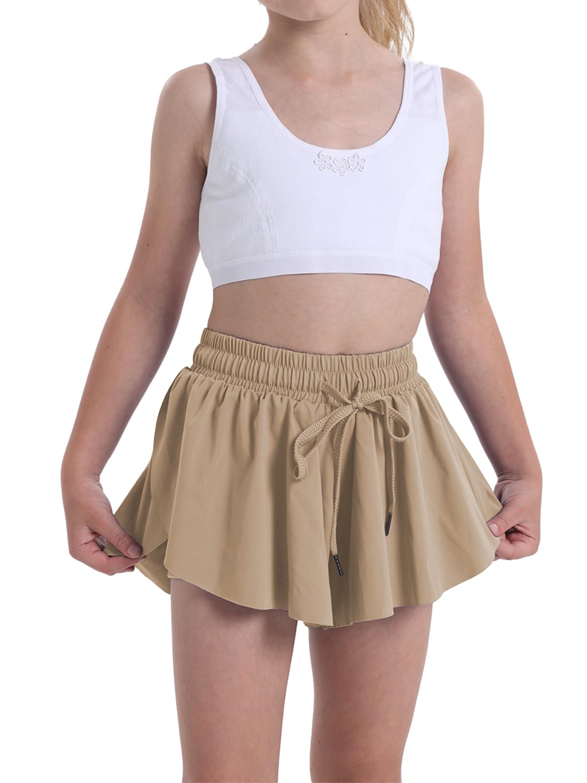 Flowy Shorts for Teen Girls Athletic Running Youth Butterfly Shorts