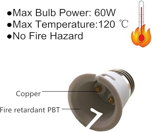 Miniatura 2 de DZYDZR 10 unidades de portalámparas E27 a B22 convertidor de adaptador  Enchufe de luz E26 a base de bombilla B22, compatible con bombillas LEDCFL,