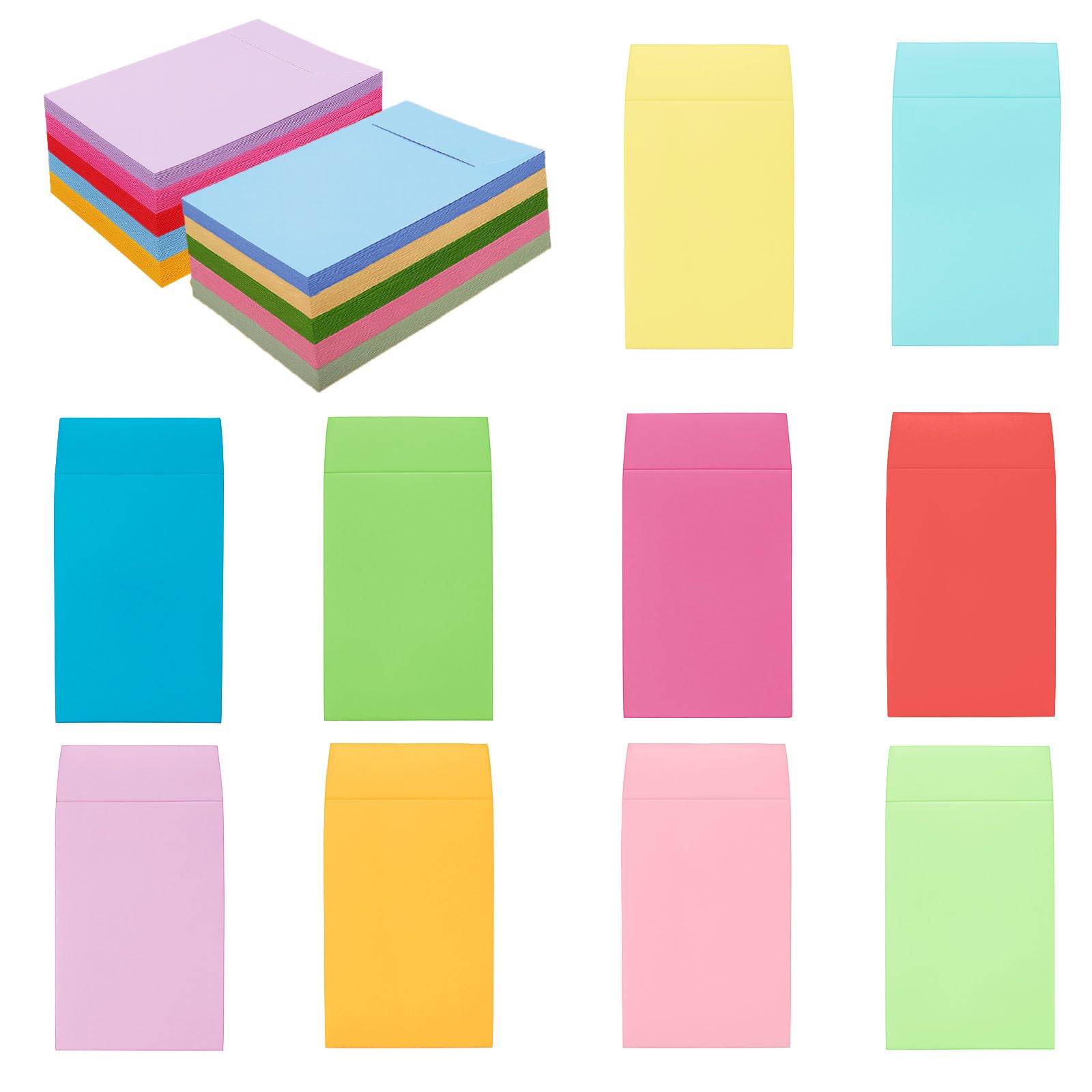 Photo 1 of 120 Pack Colorful Small Coin Envelopes, 2.25×3.5 Inch Mini Envelopes