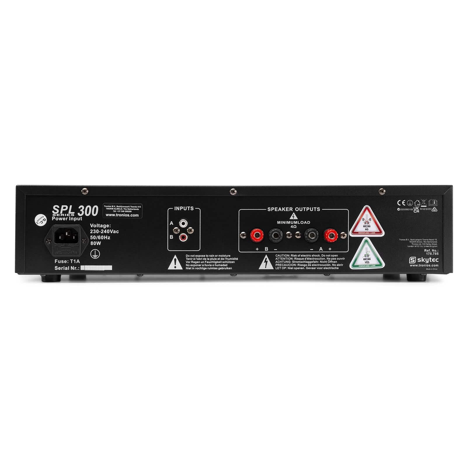 Vonyx SL6 PA Anlage Komplettset 500 Watt Lautsprecher mit Verstärker und Kabel Schwarz