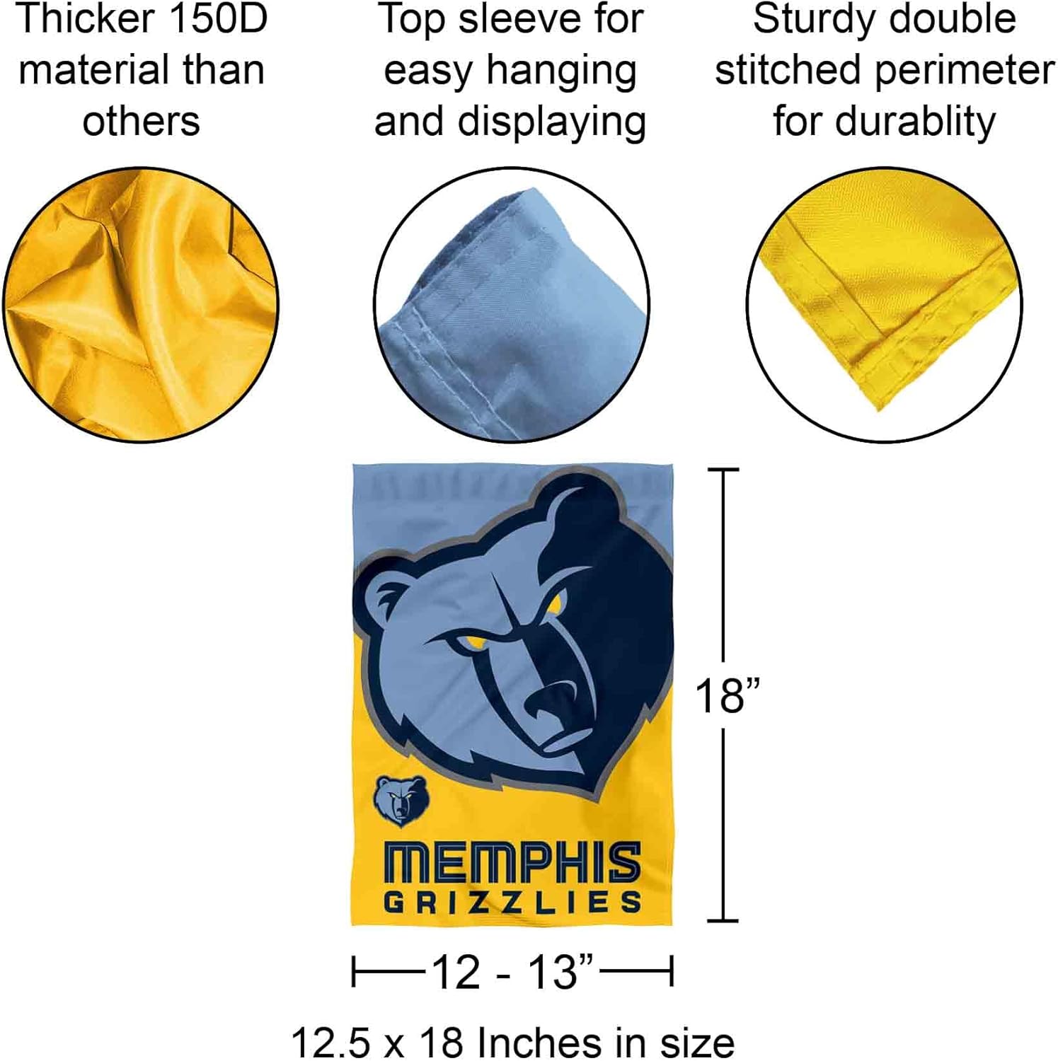 Memphis Grizzlies Double Sided Garden Flag - Image 3