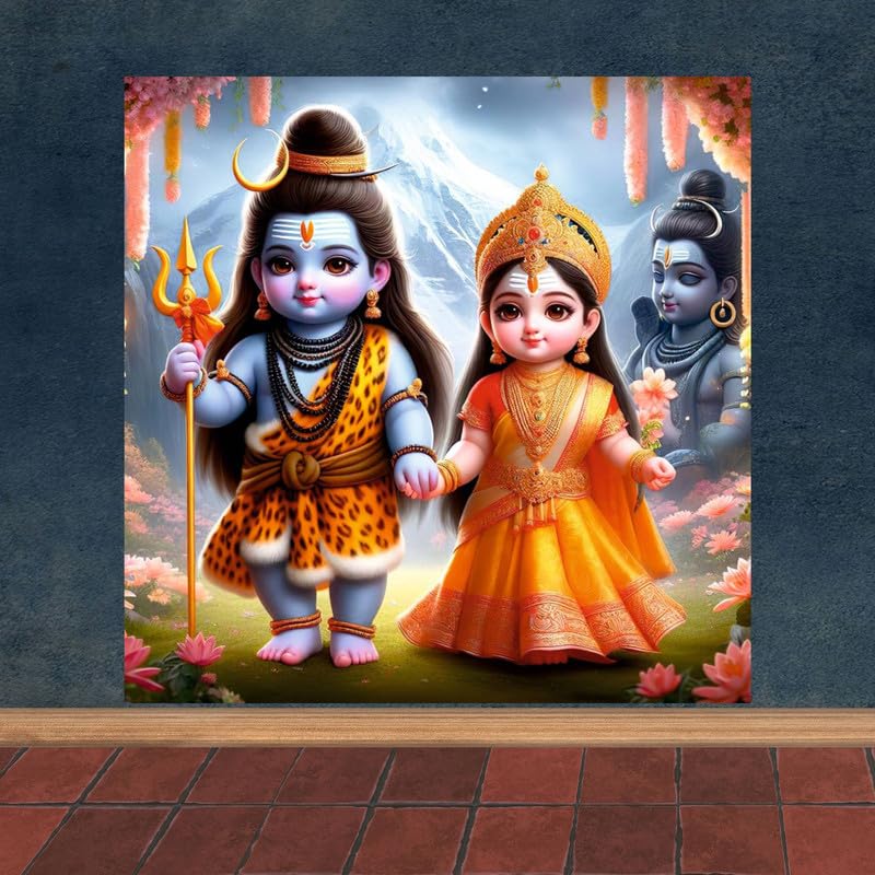 Image of British Terminal Cute little Bal Gopal Baby God Krishna| Kanha Ji | Laddu Lord Makhan Chor Painting Religious Poster for Pregnant Women for wall (matt thin vinyl,sticker,multicolor,unframed)| bj318
