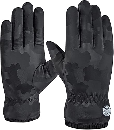 Guantes de esquí de invierno impermeables gruesos de terciopelo cálidos resistentes al viento fríos guantes de equitación al aire libre guantes de