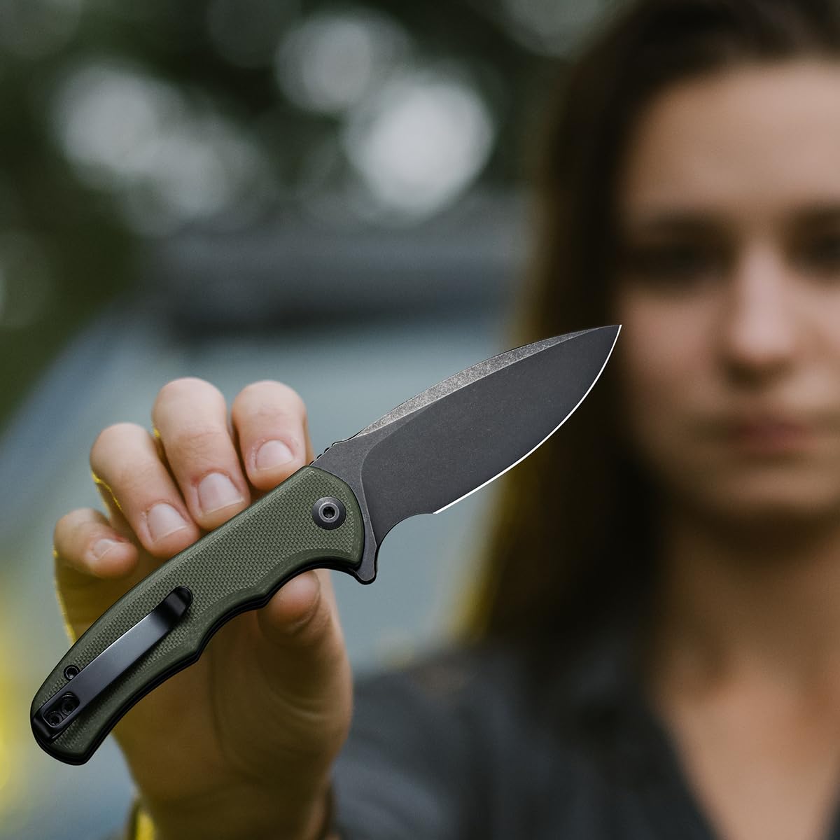 CIVIVI Mini Praxis Couteau pliant avec lame D2 de 7,56 cm et manche G-10 (Vert OD) C18026C-1