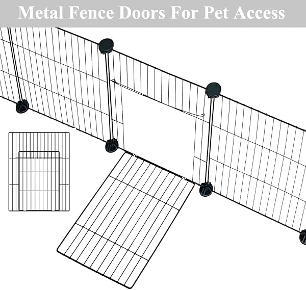 Langxun Bricolaje con Puerta Valla para Mascotas de Animales pequeños, Jaula de Conejos, Jaula de cobayas, Cachorros, Valla para Gatitos(30 * 38 24PCS) - 3