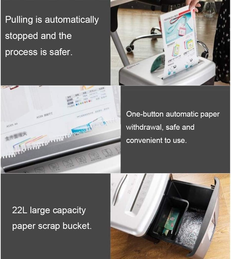 Trituradora de papel de microcorte de 6 hojas, P-5 de alta seguridad for uso doméstico y de oficina, tritura tarjetas de crédito, grapas, clips, negro
