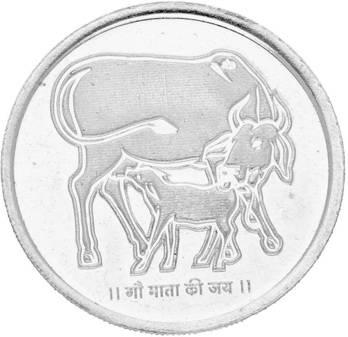 Sri Jagdamba Pearls Designer cow with Calf Silver Coin 99% : Amazon.in:  Fashion