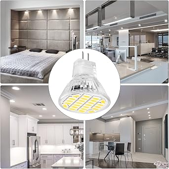 MR11 GU4 LED 3 W warm white 3200 K, 450 lm, pack of 6 light bulbs, replacement for 20-25 W halogen bulbs, GU4 MR11 LED bulb spot light, 180° beam angle, AC DC 12 V-24 V [Energy Class E]