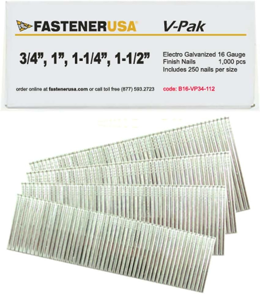 3/4" to 1-1/2" Finish Nails 16GA GALV 1,000ct