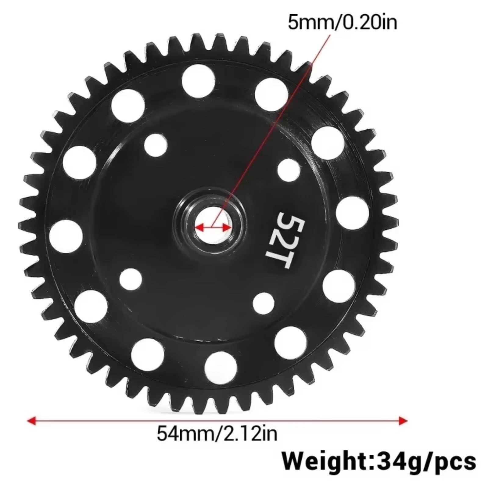 para ARRMA para Senton para Talion 1/8 RC Acero M1 52T Engranaje Recto