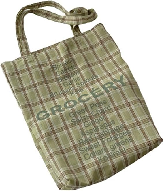 Amazon トートバッグ レディース Ins 格子 かわいい 韓国風 キャンバスバッグ 旅行 大容量 帆布 収納 仕切り 多機能 通勤 通学 カジュアル ショルダーバッグ ショッピングバッグ マザーズバッグ 買い物用 エコ バッグ おしゃれ Usviod トートバッグ