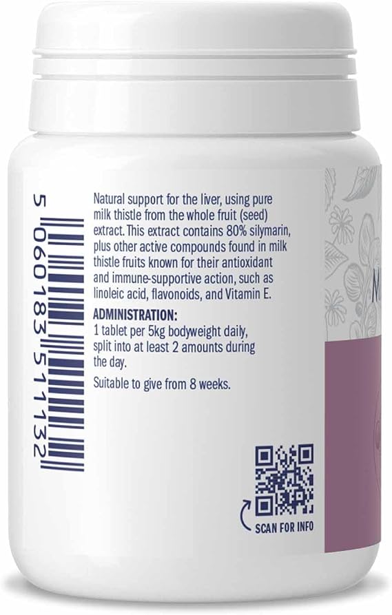 Dorwest Herbs Milk Thistle Tablets for Dogs and Cats 200 Tablets