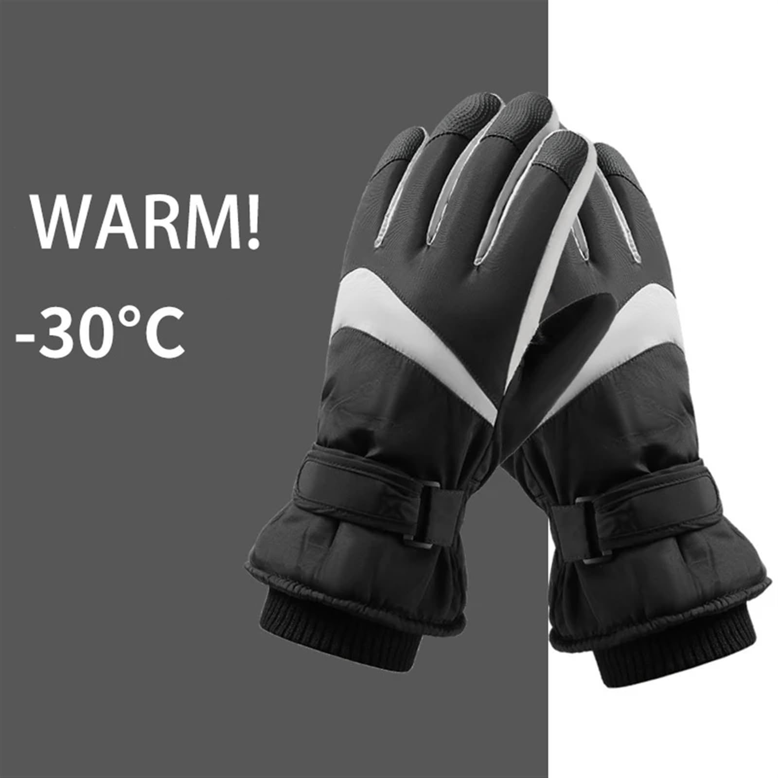 Guantes de esquí for Hombre y Mujer, Guantes cálidos Lana Gruesa for Ciclismo, Resistentes al Agua, con Pantalla táctil, a Prueba Viento, a la Moda para Clima Frio