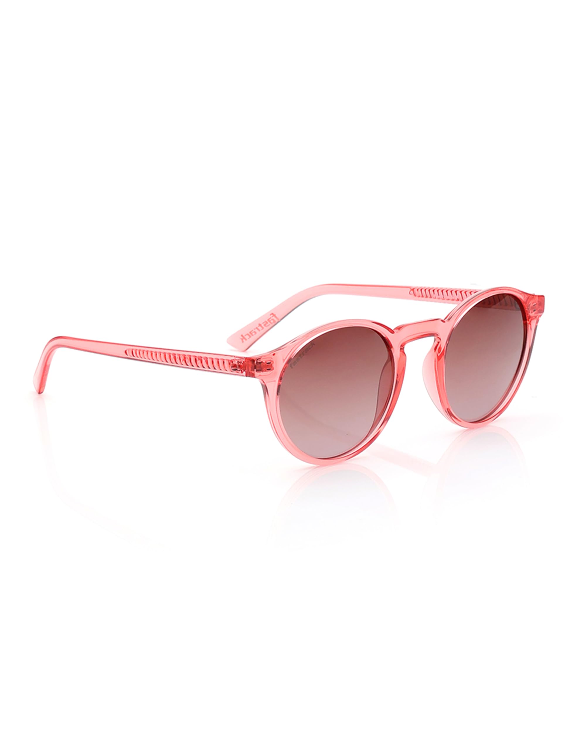 Brown Colored Round Shaped Plastic Frame Polarized Sunglasses for Women-image-38