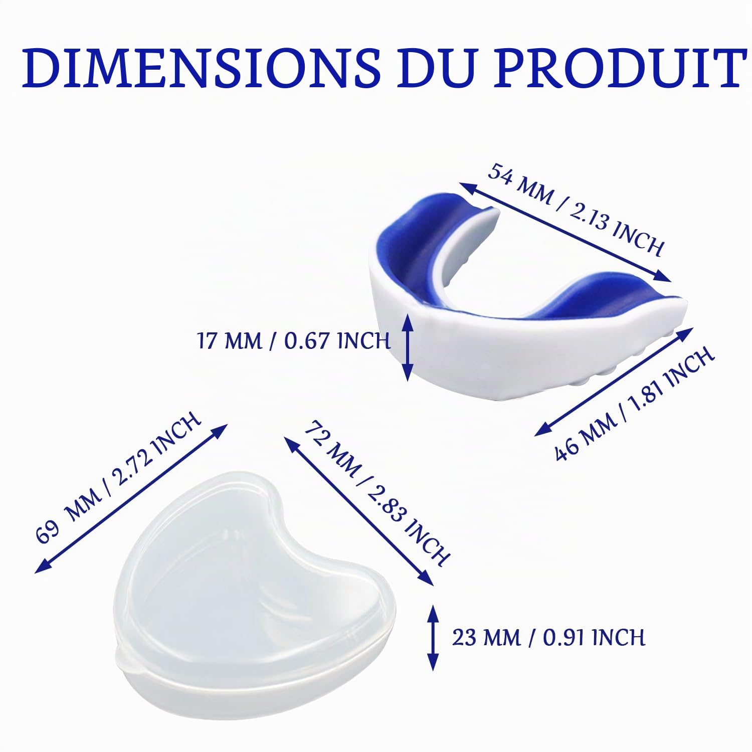 3 Pièces Protège Dents Sport Enfant, Moulable Bouclier de Gomme, avec Étui Portable Transparent, Protéger Dents, pour Sports de Contact, Rugby, Arts Martiaux, MMA, Boxe, Hockey (6 à 12 Ans)