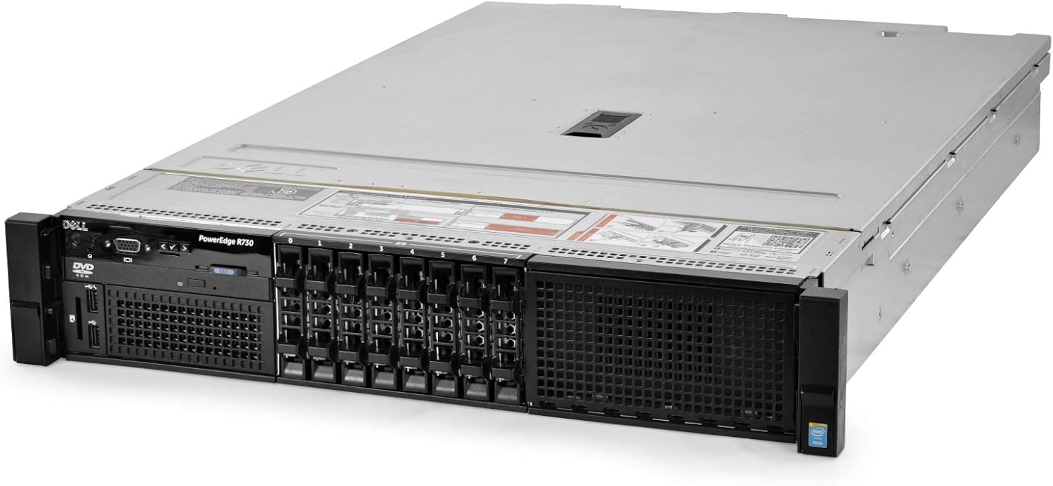 Dell PowerEdge R730 Server 2X E5-2650v4 2.20Ghz 24-Core 256GB RAM + 8X Caddies (Renewed)