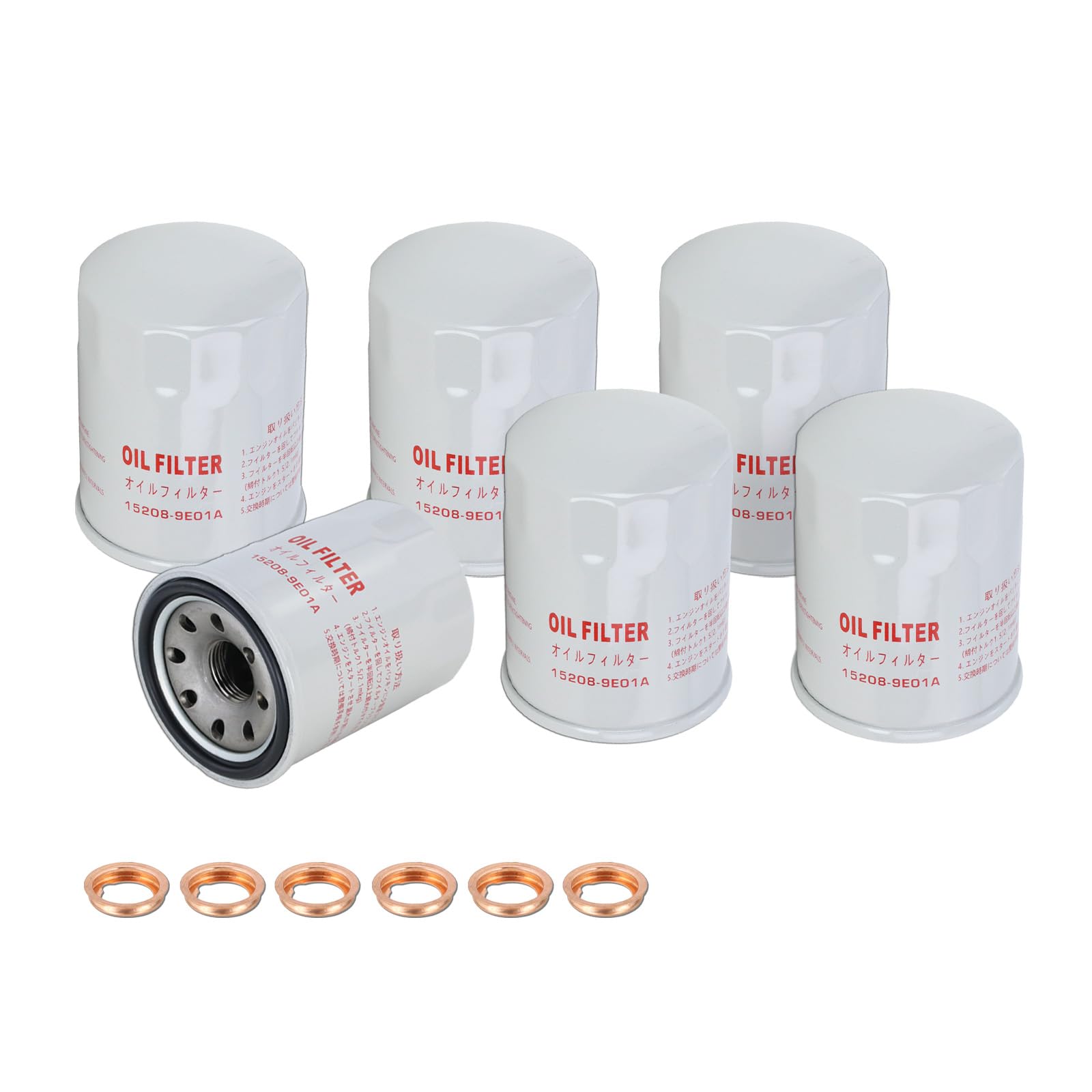 Kefly 15208-9E01A Engine Oil Filter (6 PCS)