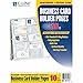 C-Line Business Card Holder Pages, Poly Without Tabs, 20 Cards/Page, 11 x 9 Inches, 5 Packs of 10 (61217-5)