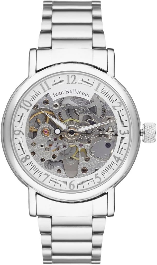 Jean Bellecour – REDH1 – World Tour – Men’s Watch – Automatic Analogue – Silver Dial – Silver Metal Strap