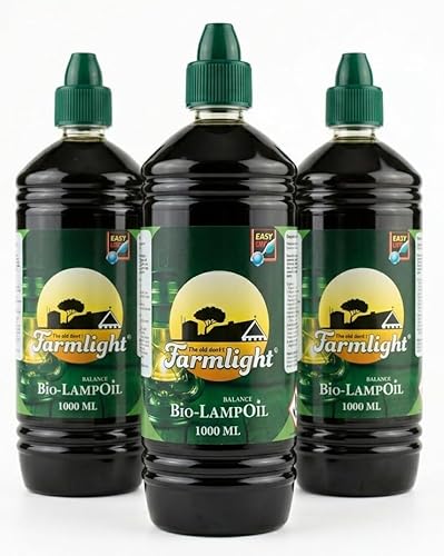 Farmlight Olio Biologico per Lampade, Fiaccole, Fornelli e Torce, Cera Liquida Inodore, Trasparente, Antizanzare (3L)