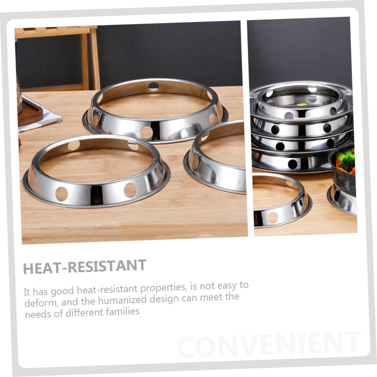 2Pcs Heat Resistant Gas Stove Wok Rack Durable Pot Support for Kitchen Cooking Versatile Wok Ring for Safe Cooking Gas Hobs