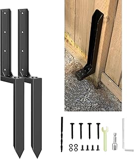 Fence Post Repair Kit Heavy Duty Steel Fence Post Repair Stakes, Ground Spike for Tilted/Broken Wood Fence Post or Mailbox (2)