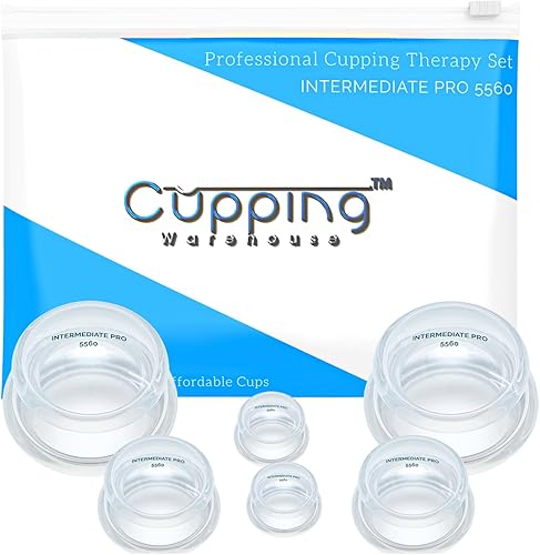 Cupping Warehouse Principiante Supreme 6 Intermediate Pro 5560 Soft Principiante & Intermedio Silicona Cupping Therapy Set - Clínica y Uso Doméstico