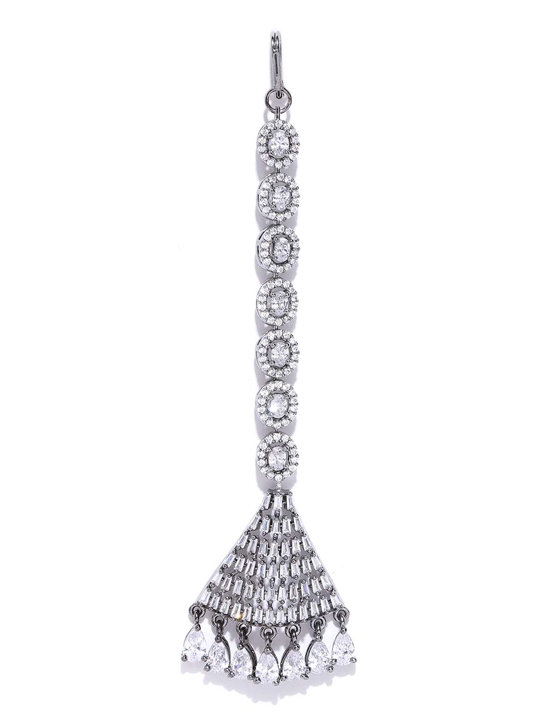 Priyaasi Beautiful Silver & Off White Silver-Plated Maang Tikka for Women and Girls (B0837V183S) Amazon Price History, Amazon Price Tracker