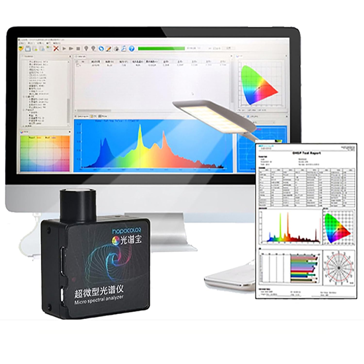 Mini PAR PPFD Spectrometer for Grow Light Test HPCS300P with PC Software