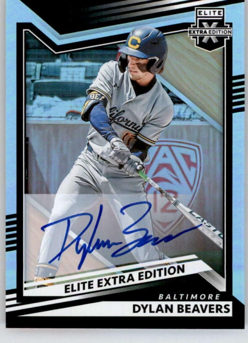 2022 Panini Elite Extra Edition Signatures #33 Dylan Beavers Auto Autograph Baltimore Orioles Official Pre-MLB Prospect/Draft Baseball Card in Raw (NM or Better) Condition