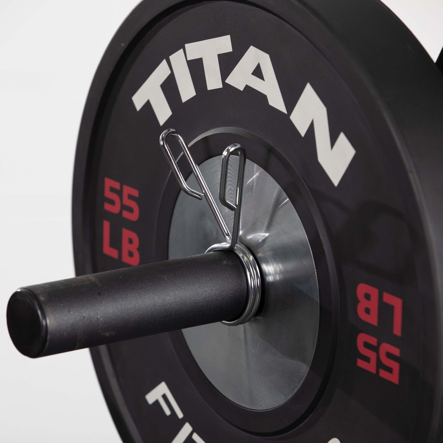 Titan Fitness 2 Pack Olympic Barbell Spring Clips, 50mm Diameter, Chrome Finished, 3 Circles of Solid Steel Design