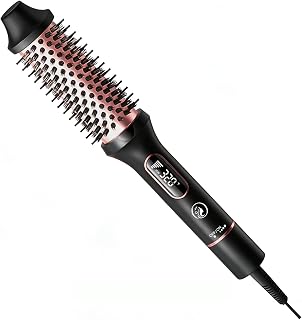 CINOSTAR Heated Round Brush for Blowout Look Volumizer, 1.5 inch Styler Tool, 6 Temps Ionic Thermal Brush, Fast Heating, Dual Voltage for Travel, Purple