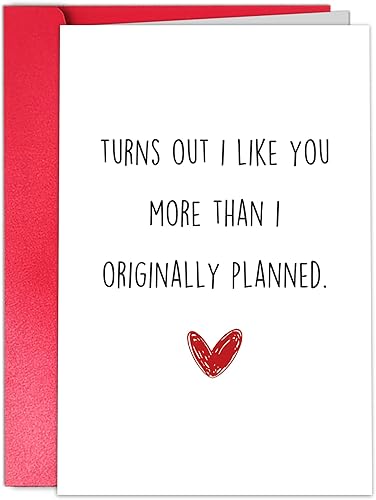 TQDaiker Divertida tarjeta de aniversario para marido, novio, preciosa tarjeta del día de San Valentín de esposa, novia, tarjeta de amor para él y