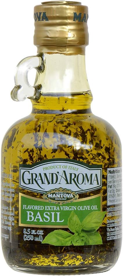 Mantova Grand'Aroma Basil Flavored Extra Virgin Olive Oil, 8.5 Fl. oz. (Pack of 1)