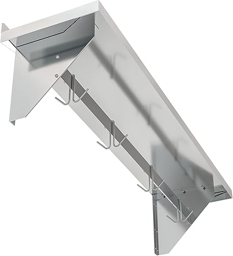 Vista 23 de KoolMore Estante organizador comercial de pared de 36 pulgadas con 3 ganchos de almacenamiento extraíbles para ollas y sartenes, soporte